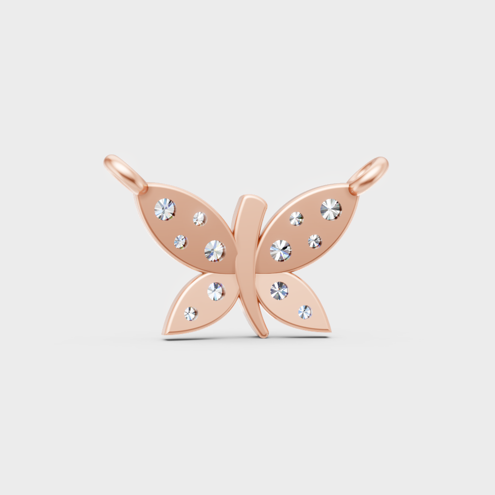 Blush Rose Gold Pendant With Hallmarked Round Lab Diamonds