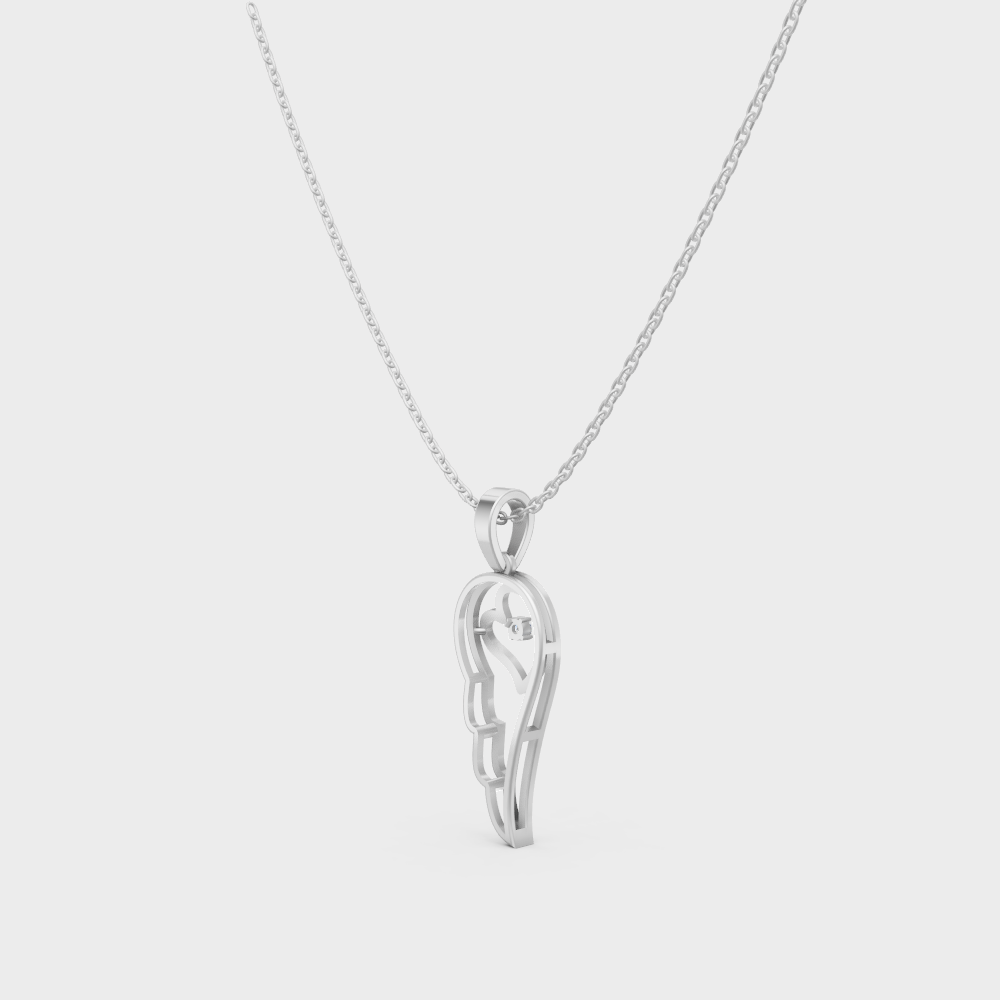 Minimal Round Diamond Pendant With Chain In Platinum