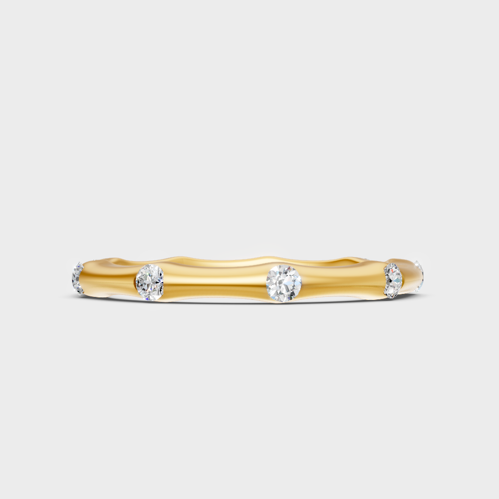 Certified Round-Cut Lab-Grown Diamond Band In 18K Yellow Gold