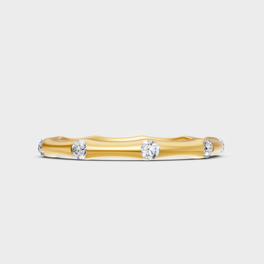 Certified Round-Cut Lab-Grown Diamond Band In 18K Yellow Gold