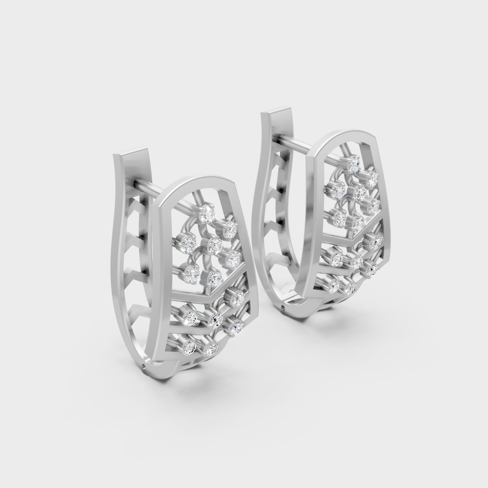 Premium White Gold Lab-Grown Diamond Hoop Earrings 0.10 Ct Each