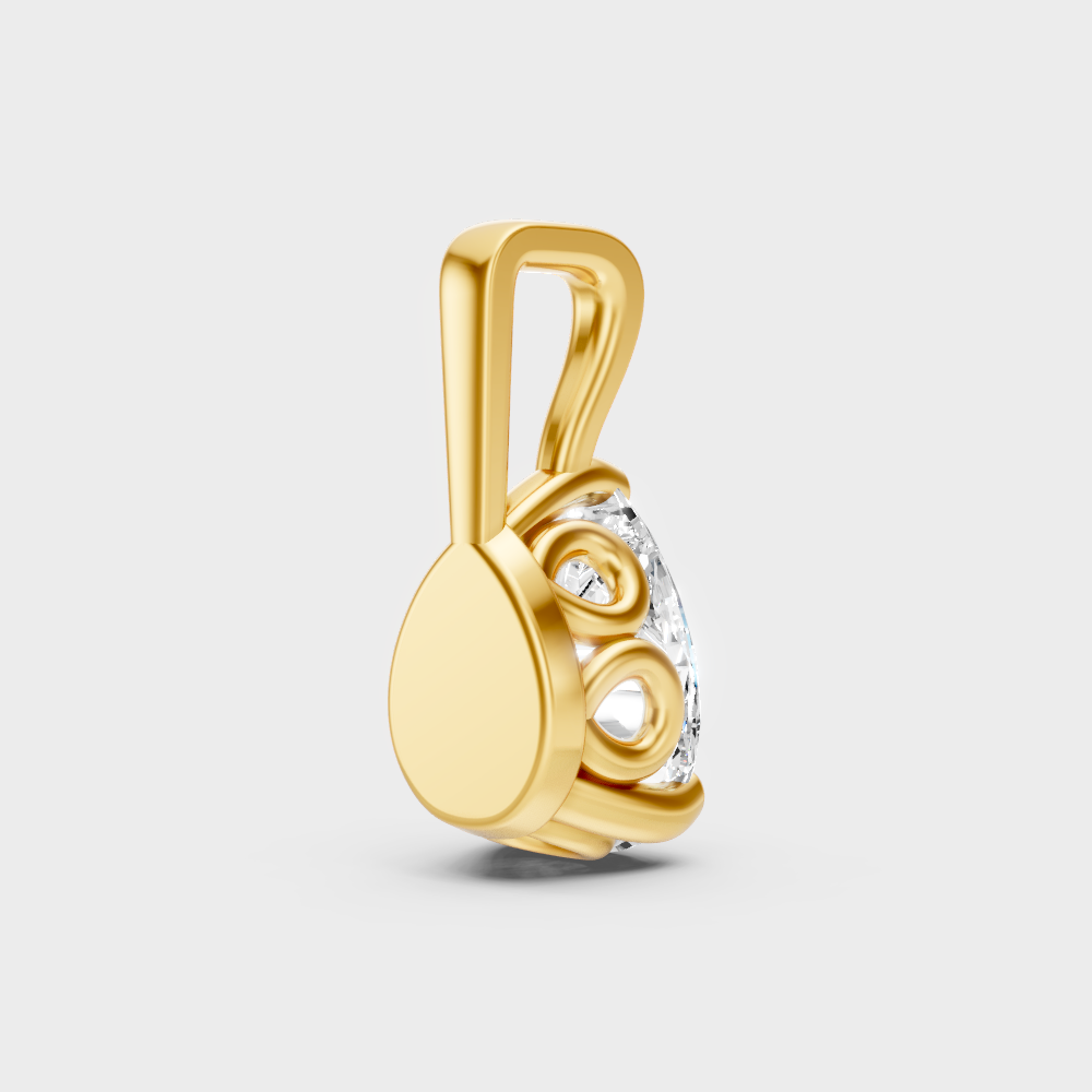Luxury Pear Cut Diamond Pendant Yellow Gold Jewelry