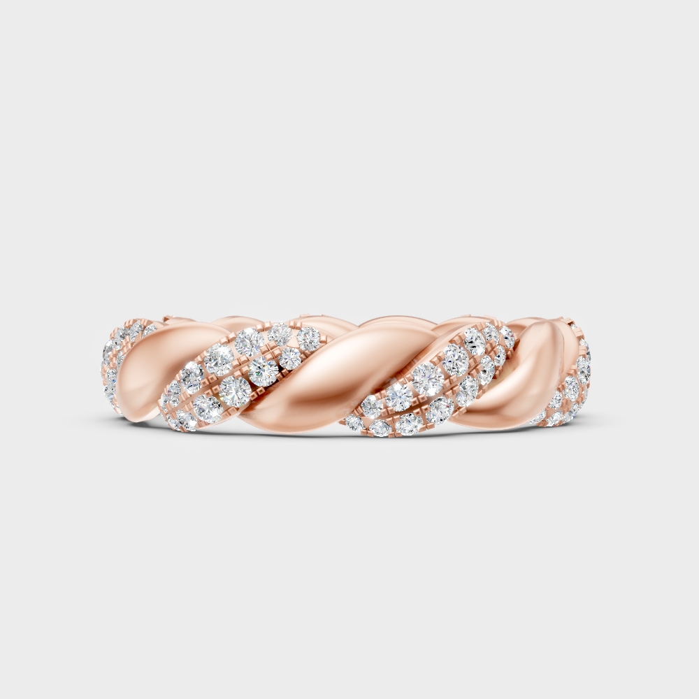Rose Gold Round-Cut Lab-Grown Diamond Ring For Ethical Luxury