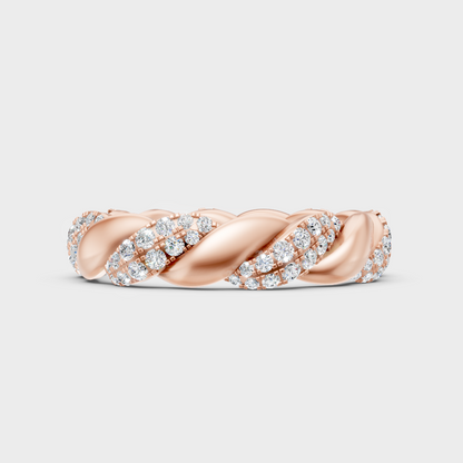 Rose Gold Round-Cut Lab-Grown Diamond Ring For Ethical Luxury