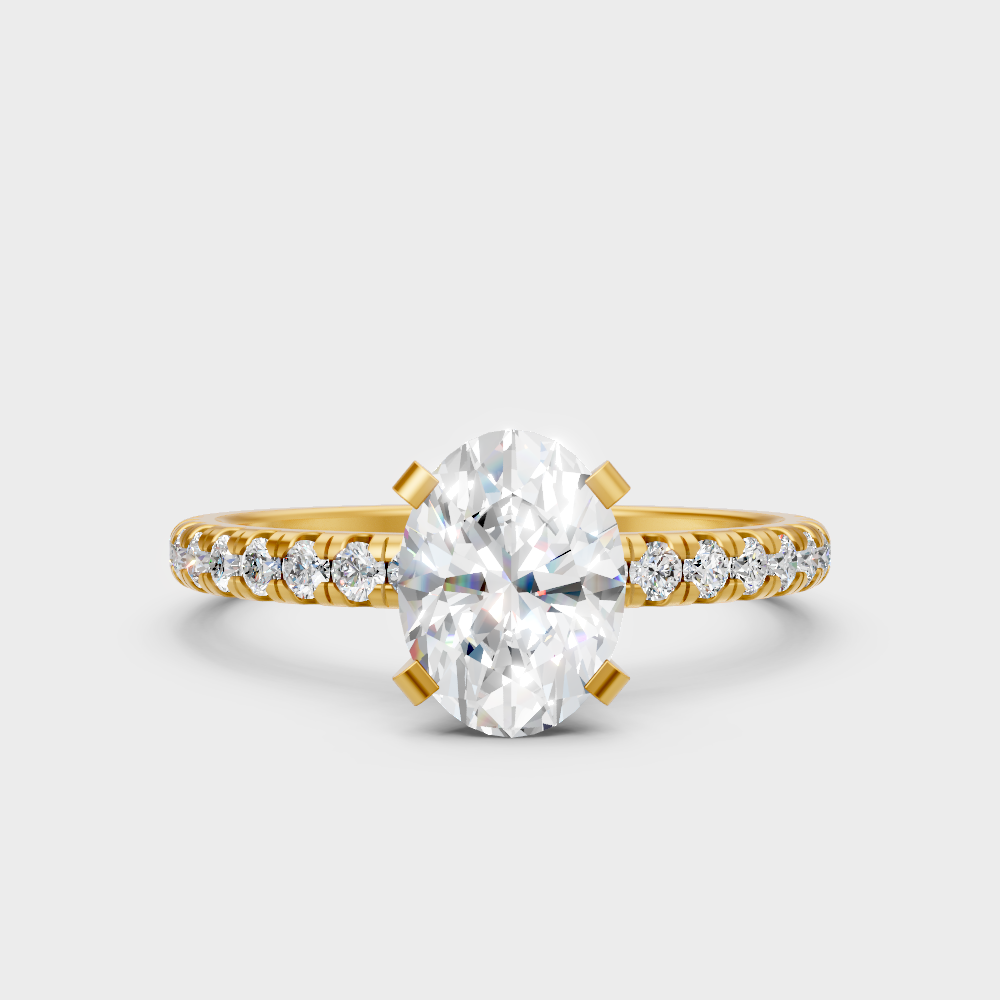 Certified 1.19 Carat Oval-Cut Lab-Grown Diamond Ring In 18K Yellow Gold