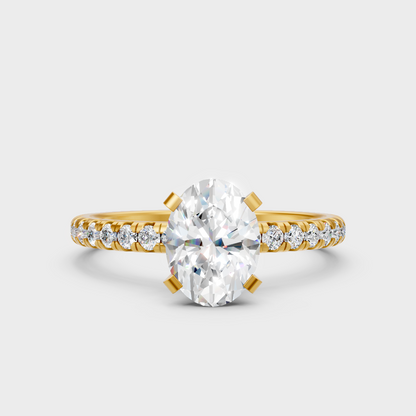 Certified 1.19 Carat Oval-Cut Lab-Grown Diamond Ring In 18K Yellow Gold