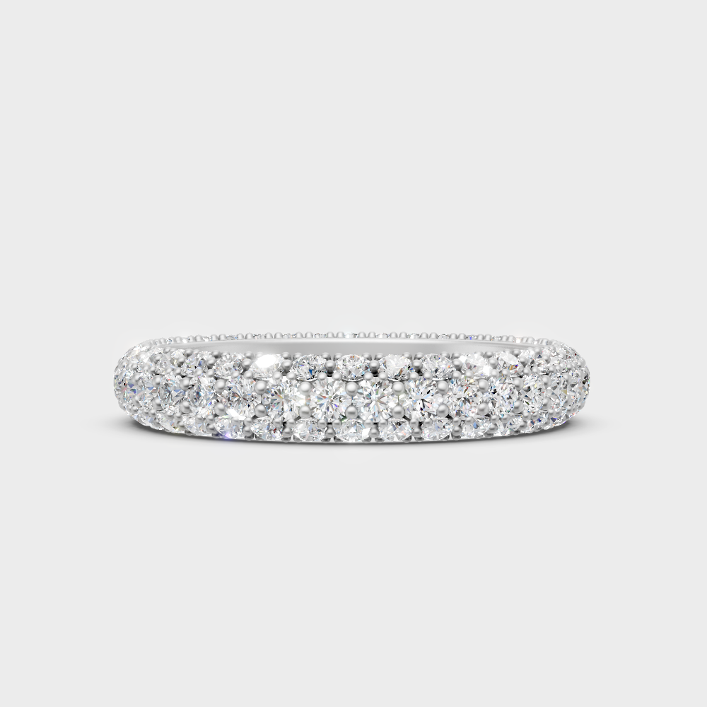 Premium 950 Platinum Round-Cut Lab-Grown Diamond Wedding Band