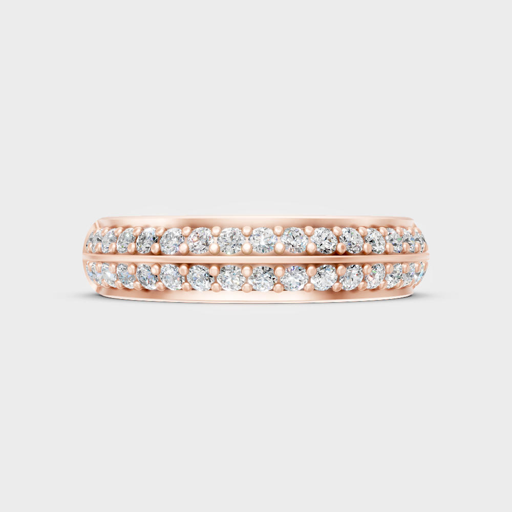 Unique Rose Gold Band Featuring A Certified Round Lab-Grown Diamond