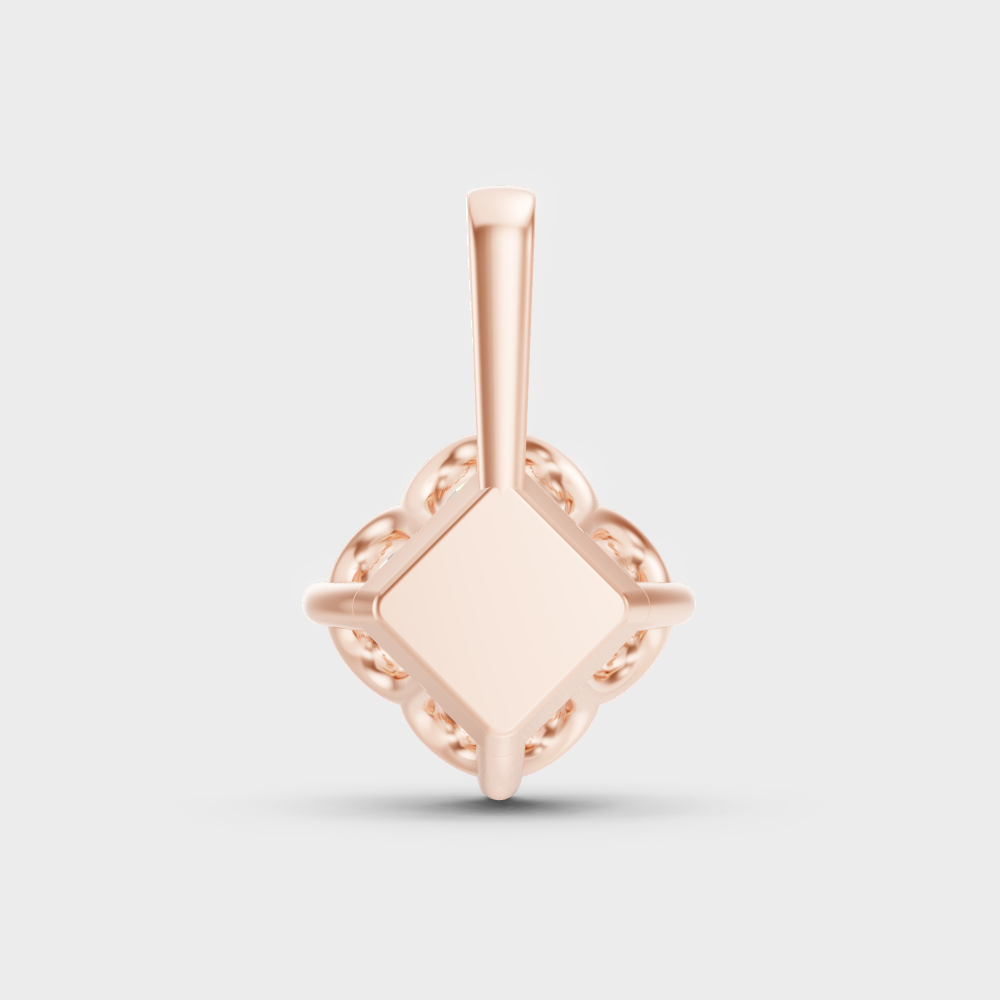 Blush Rose Gold Pendant With Hallmarked Princess Lab-Grown Diamond Detail