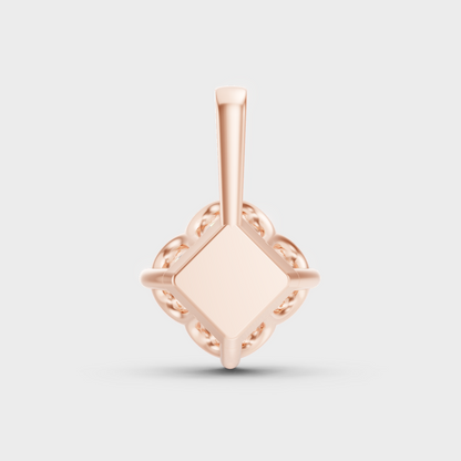 Blush Rose Gold Pendant With Hallmarked Princess Lab-Grown Diamond Detail
