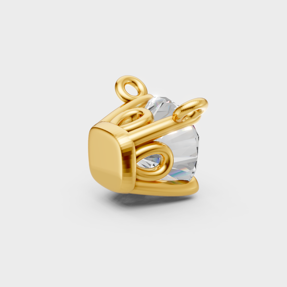 Certified Round Lab-Grown Diamond Pendant 14K Yellow Gold