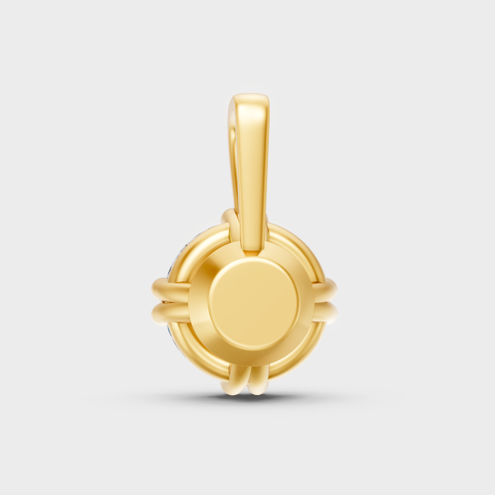 Brilliant Round Diamond Pendant Yellow Gold
