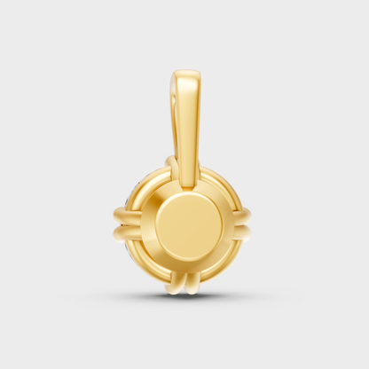 Brilliant Round Diamond Pendant Yellow Gold