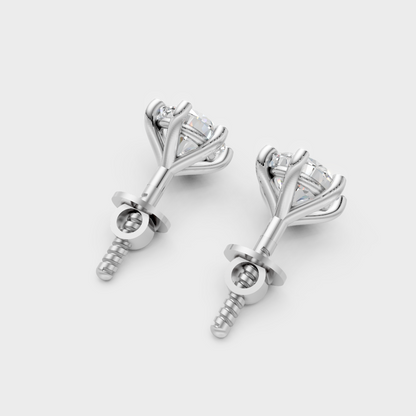 Luxury Lab-Grown Round Diamond Earrings Platinum
