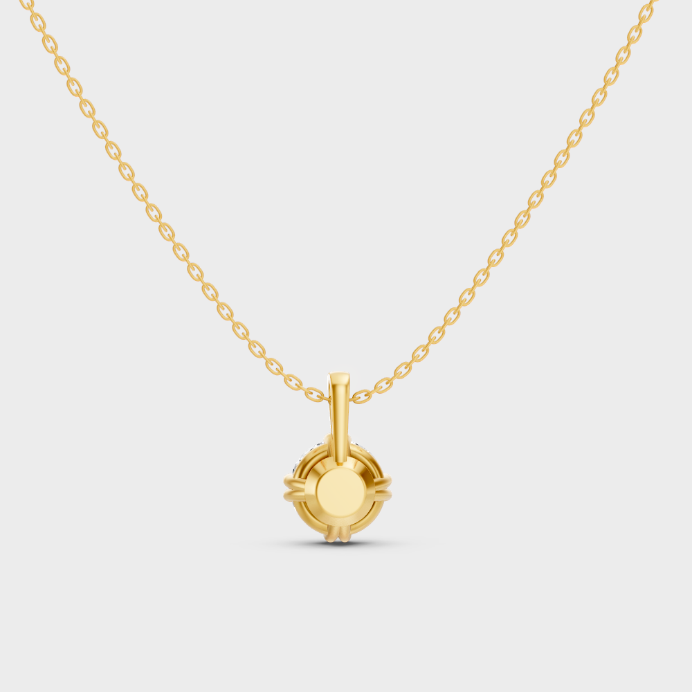 Fine Jewelry 1 Ct Lab Diamond Pendant Yellow Gold