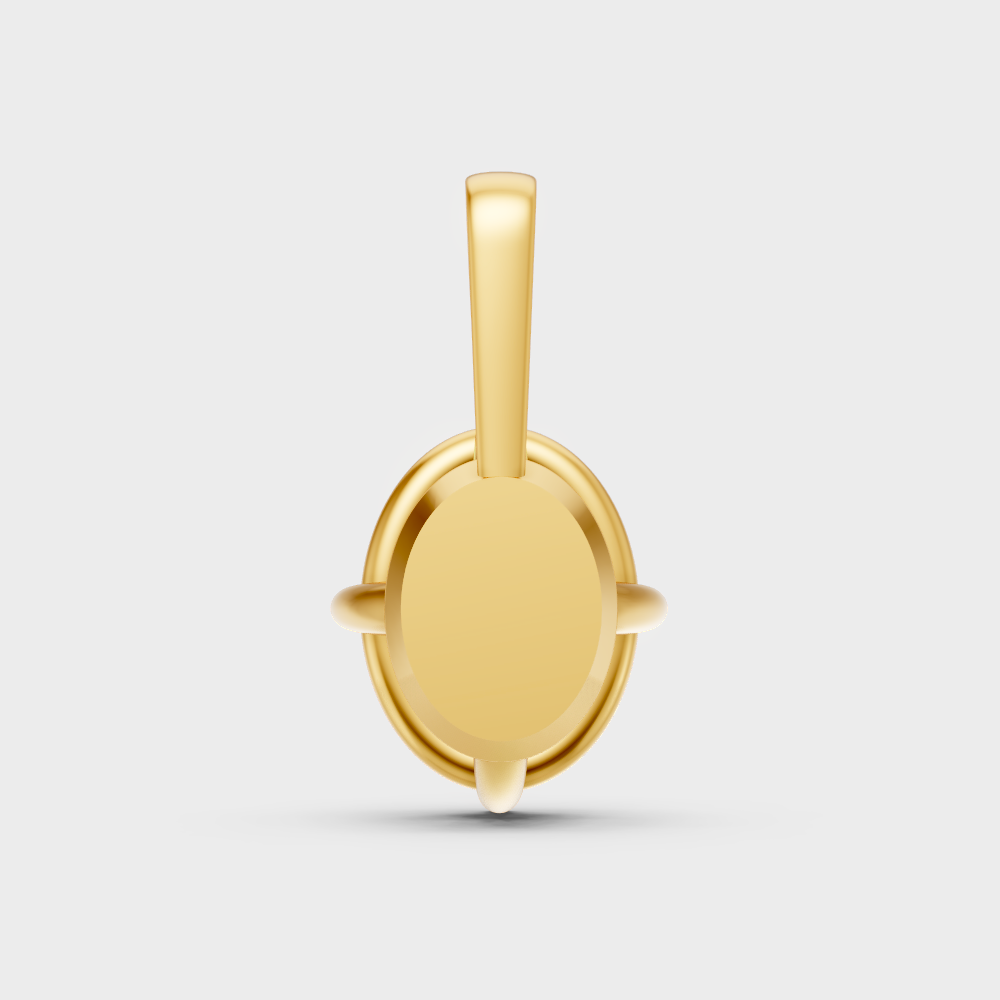 Premium Lab-Grown Oval Diamond Pendant Yellow Gold