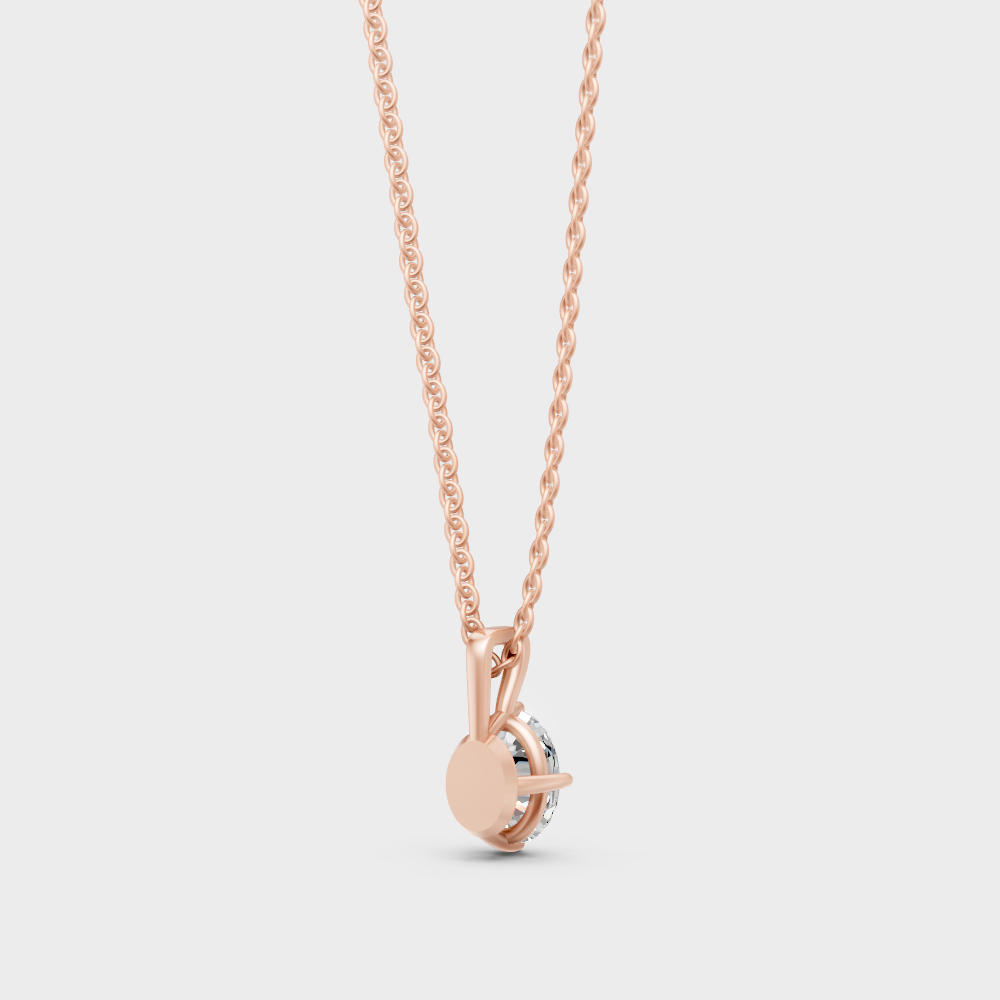 Fine Jewelry Oval Diamond Pendant Chain Rose Gold