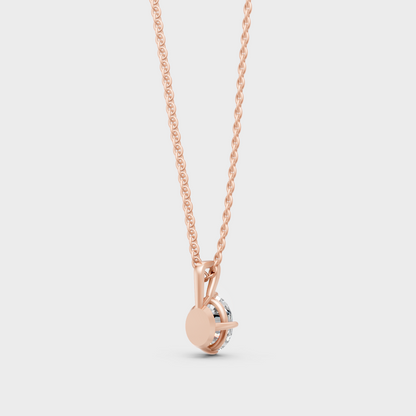 Fine Jewelry Oval Diamond Pendant Chain Rose Gold