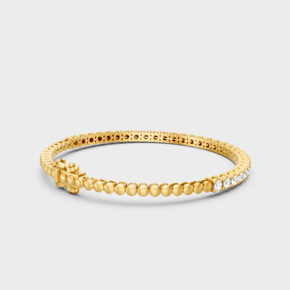Brilliant Round Cut Diamond Bracelet Rose Gold