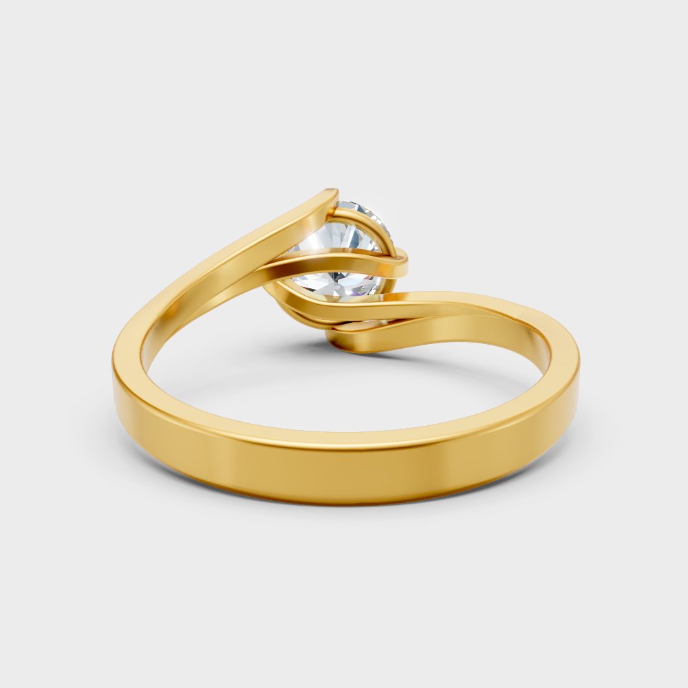 Hallmarked Yellow Gold Solitaire Ring With Brilliant Ethical Diamonds
