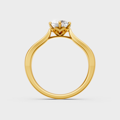 Sustainable Yellow Gold Engagement Ring With A Igi Certified Round Diamond