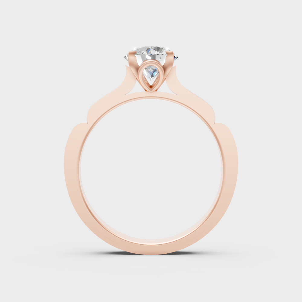 Modern Rose Gold Engagement Ring With A Brilliant Sustainable Diamond
