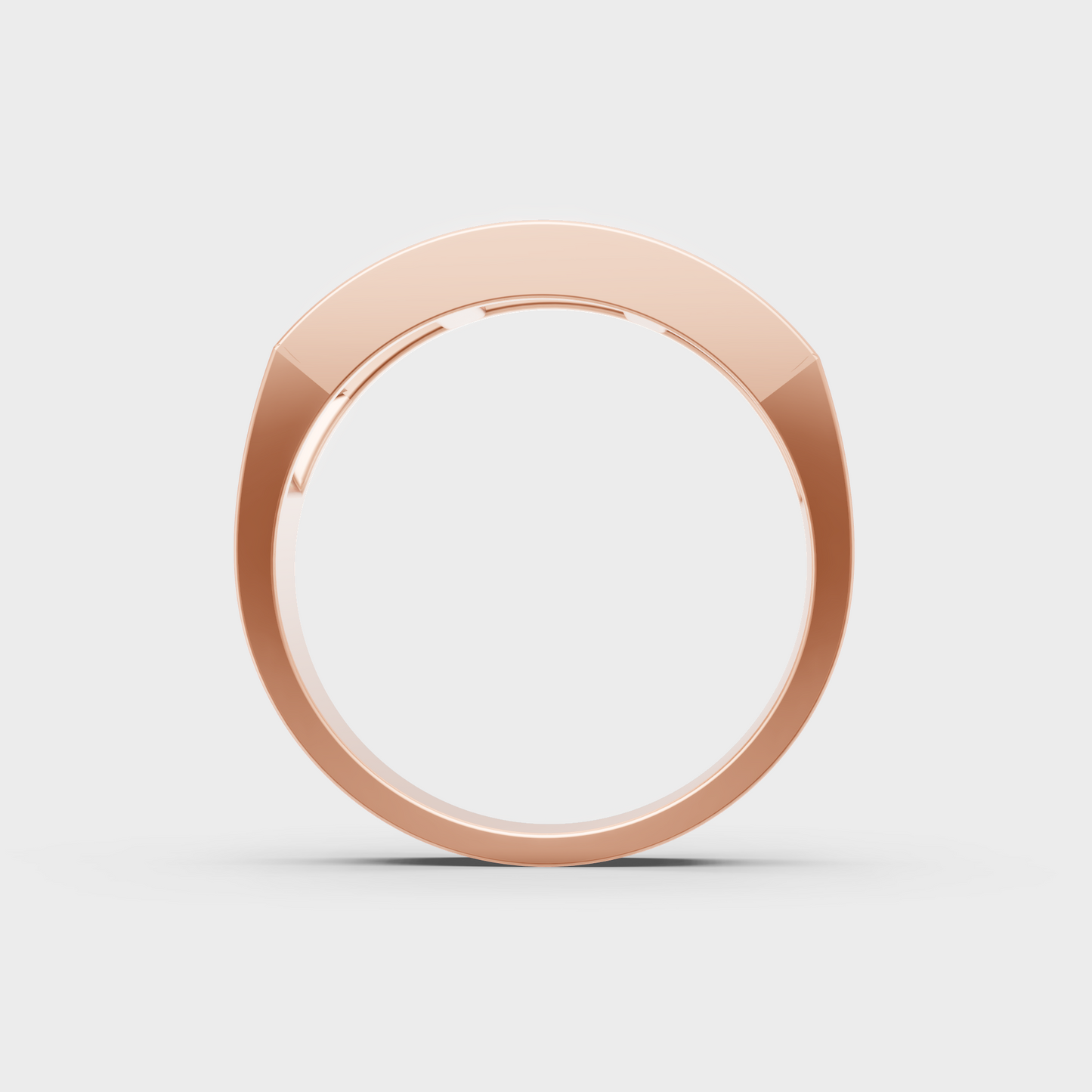 Blush Rose Gold Princess Lab Diamond Men's Ring For Sophisticated Sustainable Luxury