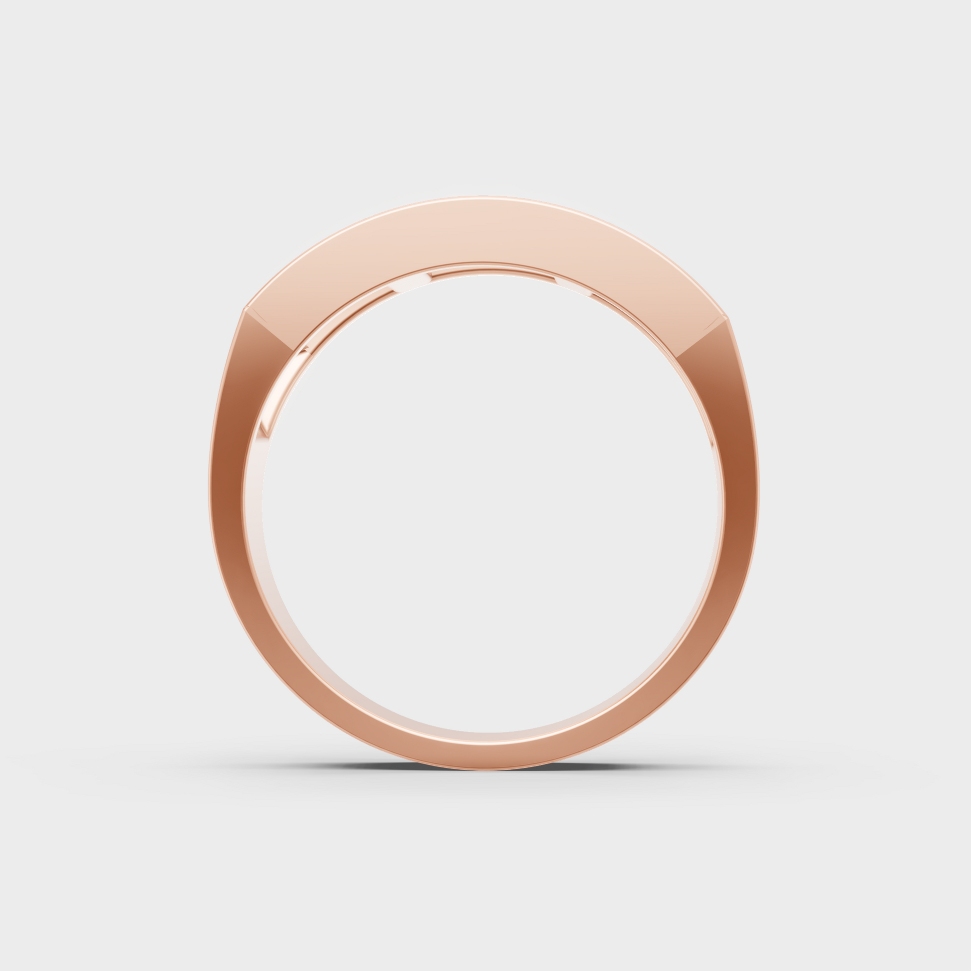 Blush Rose Gold Princess Lab Diamond Men's Ring For Sophisticated Sustainable Luxury