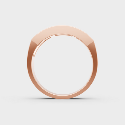 Blush Rose Gold Princess Lab Diamond Men's Ring For Sophisticated Sustainable Luxury