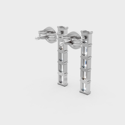 0.35 Ct Each Lab Grown Baguette Diamond Stud Earrings In Platinum 950