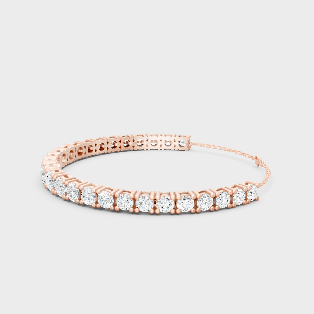 Rose gold bracelet with diamonds