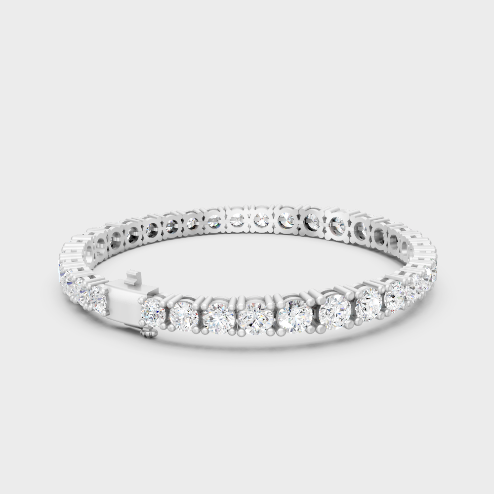 Elegant Round Cut Diamond Bracelet Platinum