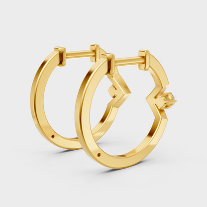 Ethical Lab Grown Diamond Hoop Earrings In Yellow Gold Fine Jewelry