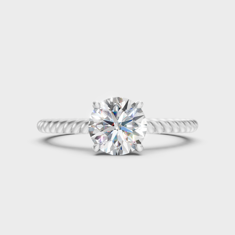 Premium 950 Platinum Round-Cut Lab-Grown Diamond Engagement Ring