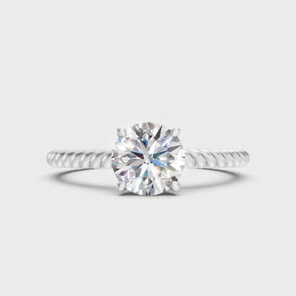 Premium 950 Platinum Round-Cut Lab-Grown Diamond Engagement Ring