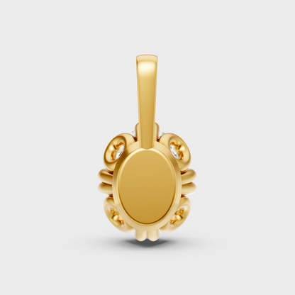 Large Oval Lab Diamond Solitaire Pendant Only In 14K Yellow Gold