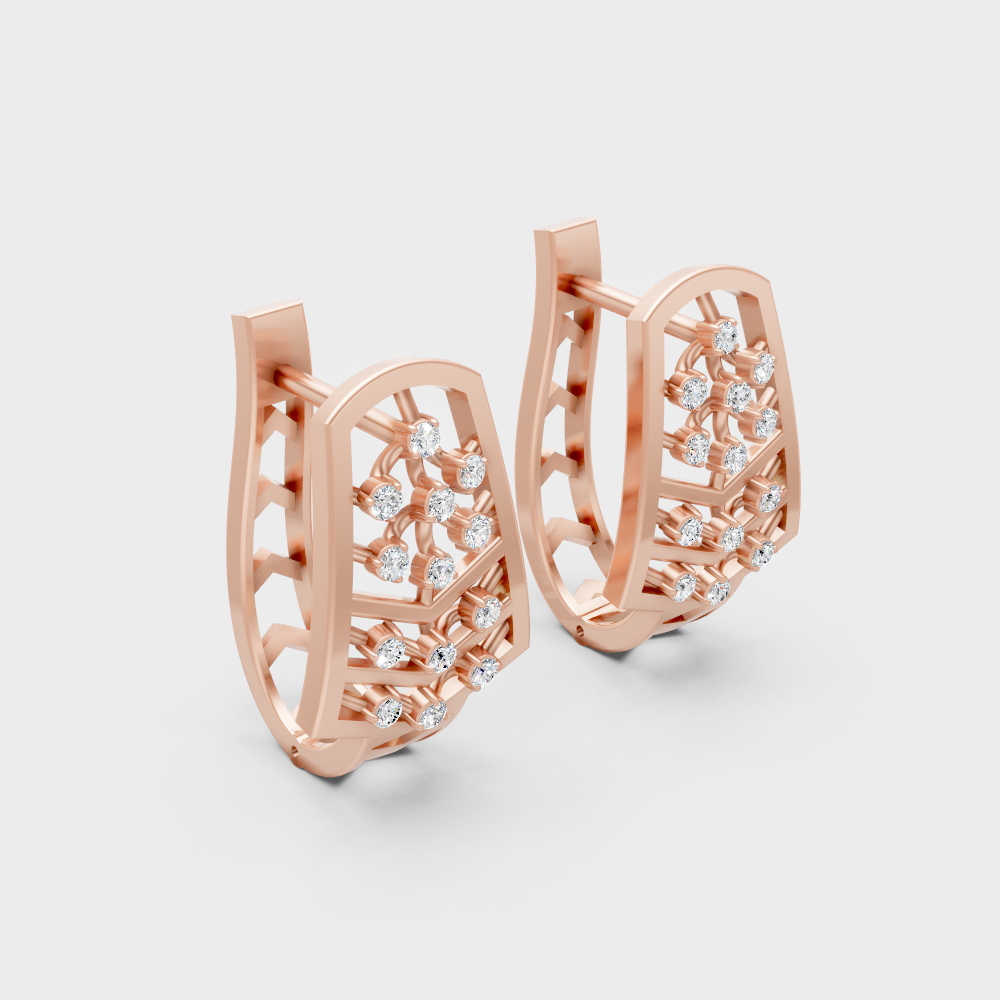 Elegant Rose Gold Lab-Grown Diamond Hoop Earrings 0.10 Ct Each