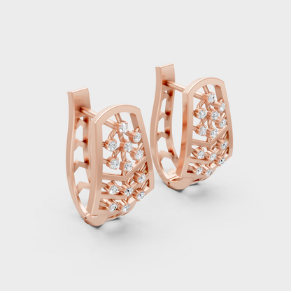 Elegant Rose Gold Lab-Grown Diamond Hoop Earrings 0.10 Ct Each