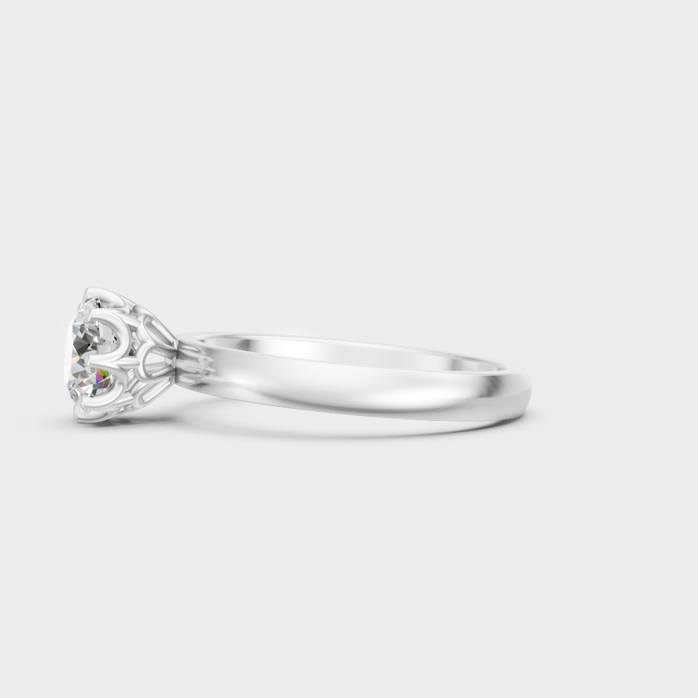 Premium Round Cut Lab Grown Diamond Ring In Platinum 950 IGI Certified