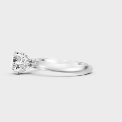 Premium Round Cut Lab Grown Diamond Ring In Platinum 950 IGI Certified
