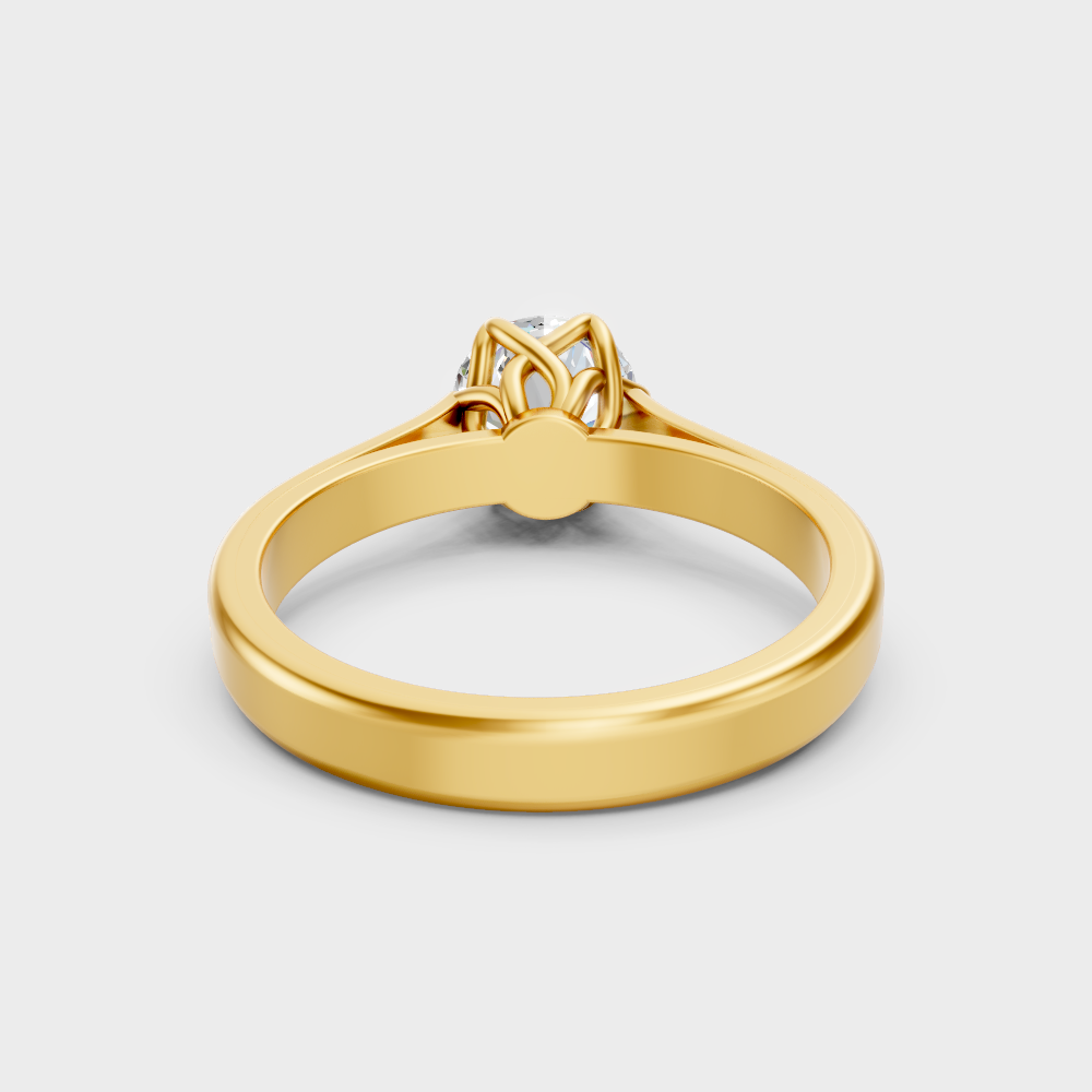 Premium Yellow Gold Jewelry Showcasing A Round-Cut Lab-Grown Diamond