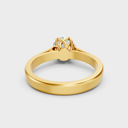 Premium Yellow Gold Jewelry Showcasing A Round-Cut Lab-Grown Diamond