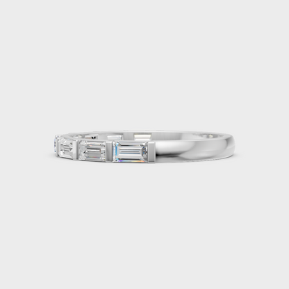 white gold baguette diamond wedding band with hallmarked gold quality