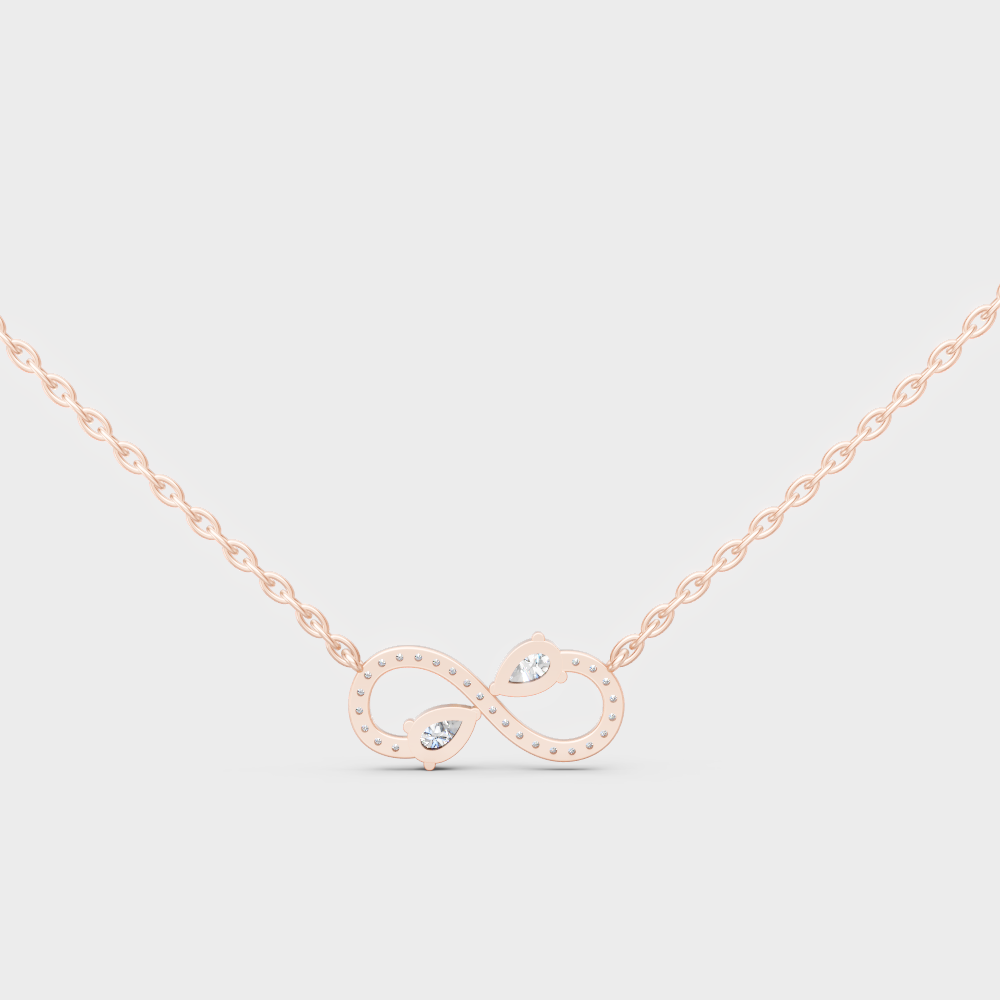 Ethical Lab-Grown Diamond Infinity Pendant 0.71 Ct Rose Gold