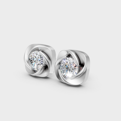 Luxury Lab Grown Diamond Stud Earrings 0.90 Ct Each In 18K White Gold