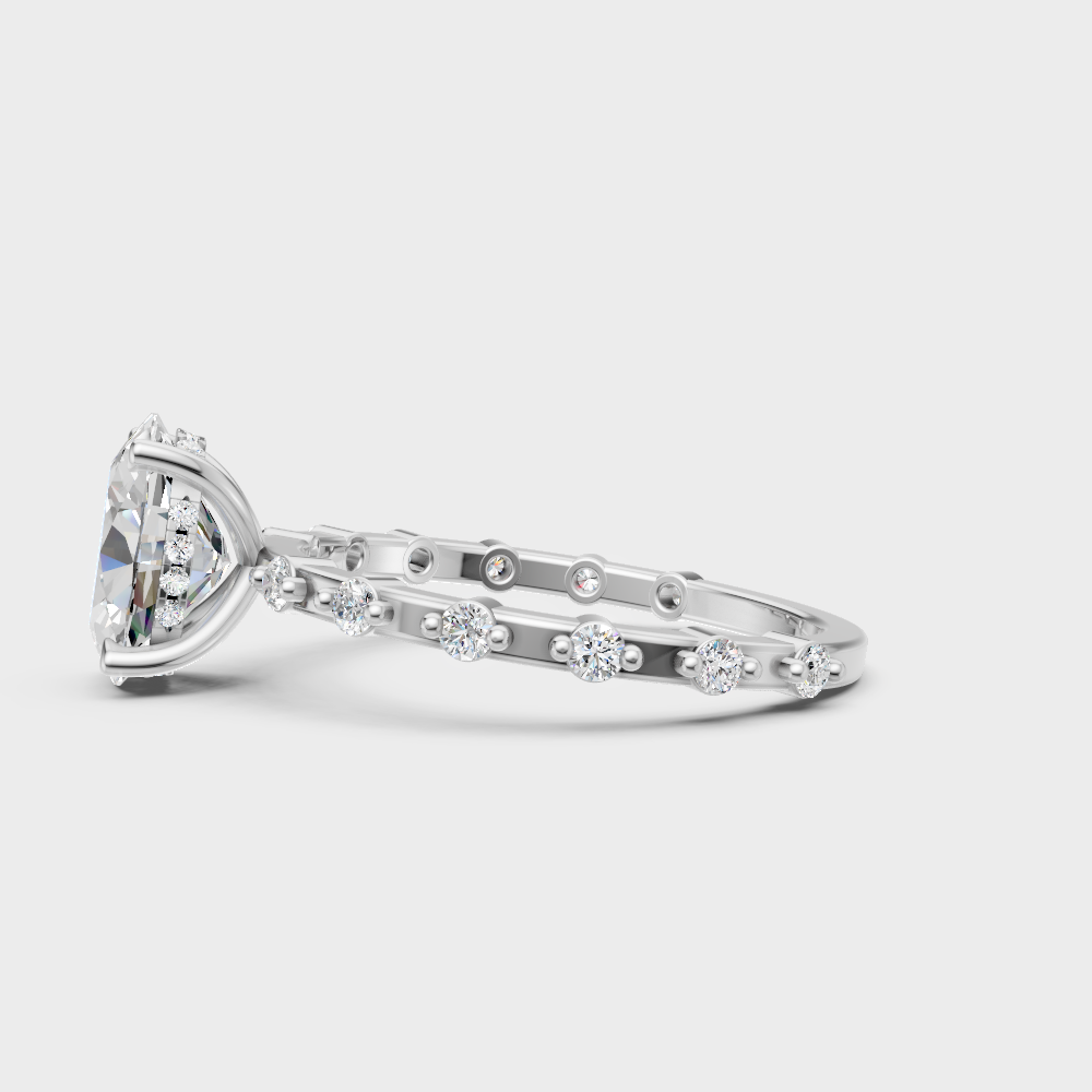  white gold oval-cut lab diamond engagement ring for sophisticated, eco-friendly luxury