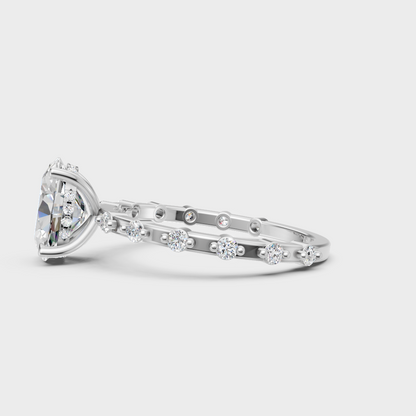  white gold oval-cut lab diamond engagement ring for sophisticated, eco-friendly luxury