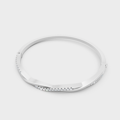 Classic Diamond Kada Bracelet White Gold
