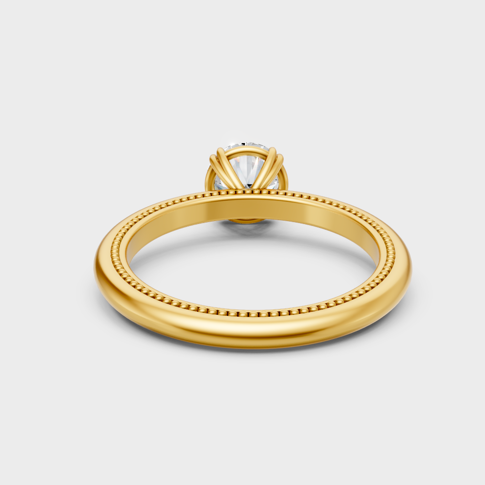 Hallmarked Yellow Gold Solitaire Ring With Brilliant Ethical Diamonds