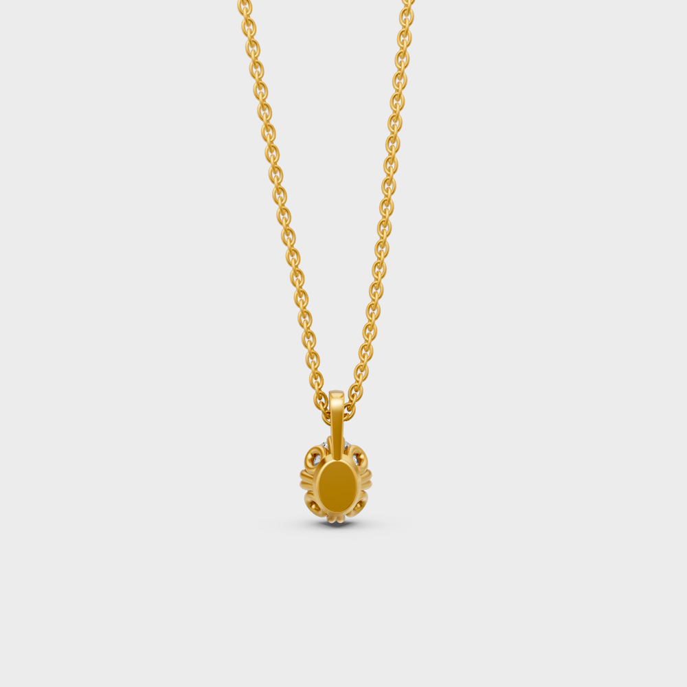 Yellow Gold Oval Diamond Pendant Available 